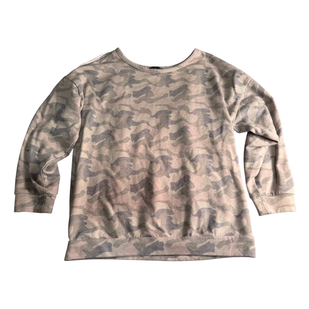 Venus Womens Camo Cutout Crewneck‎ Pullover Sweatshirt Size Small